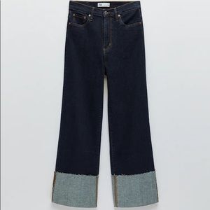 Zara wide leg folded jean